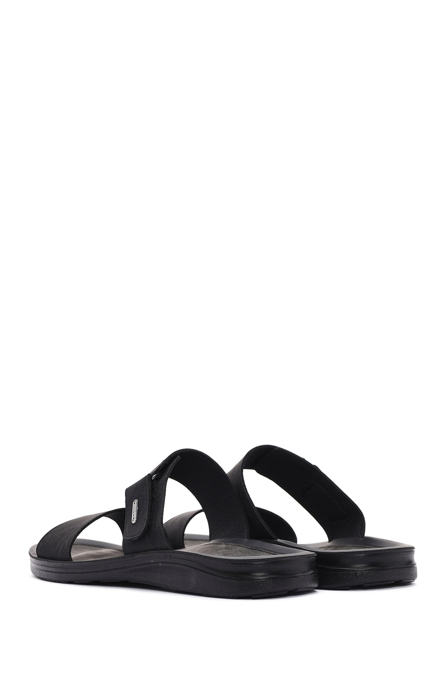 Men's Black Nubuck Leather Casual Slippers
