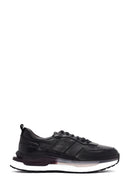 Men's Black Lace-up Thick-Sole Leather Casual Sneaker | Derimod