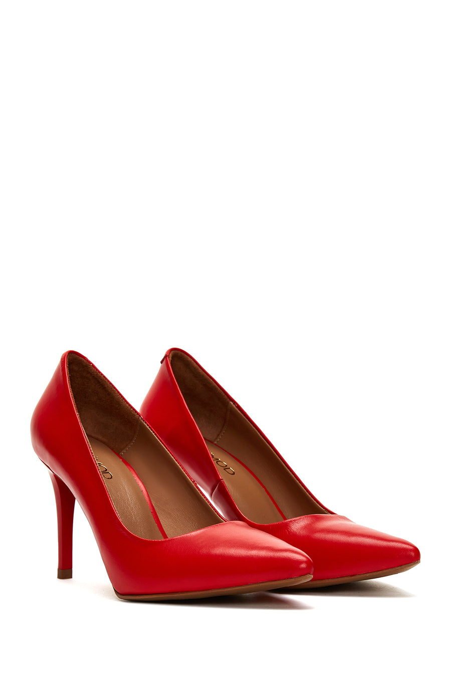 Women's Red Leather Stiletto