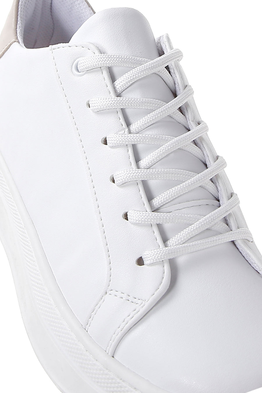 Women's White Lace-Up Sneaker