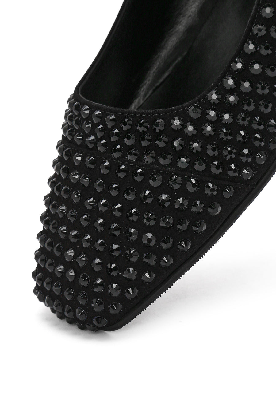 Women's Black Stone Leather Ballerinas