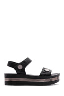 Women's Black Ankle Strap Thick Soled Sandals | Derimod