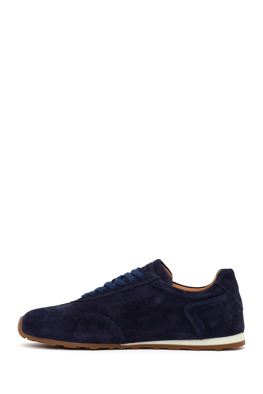 Male Navy Lace-up Suede Leather Sneaker