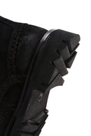 Men's Black Suede Leather Zippered Boots | Derimod