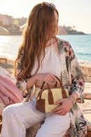 Woman Beige Long-Strap Braided Wicker Shoulder Bag | Derimod