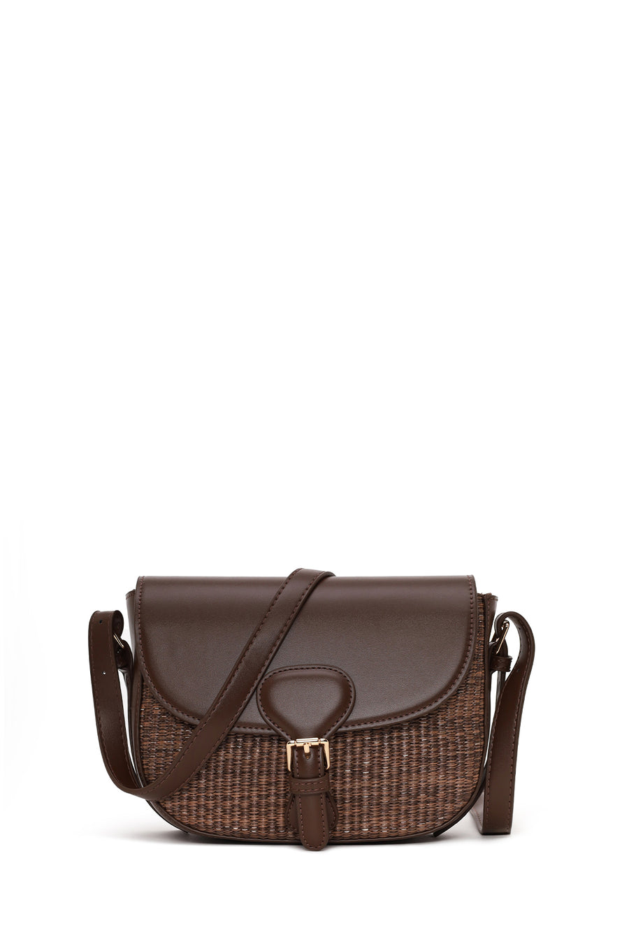 Woman Brown Long-Strap Wicker Crossbody Bag 26SBD292514 | Derimod
