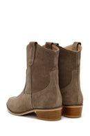 Woman Mink Suede Leather Cowboy Boots | Derimod