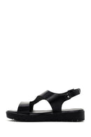 Women's Black Ankle Strap Leather Sandals | Derimod