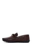 Men's Brown Crocodile Leather Tasseled Loafer | Derimod