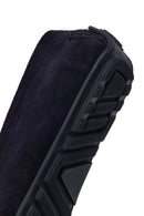 Men's Navy Blue Tassel Suede Leather Loafer | Derimod