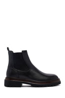 Male Black Thick-Soled Leather Chelsea Boots | Derimod