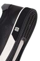 Erkek Siyah Bağcıklı Deri Sneaker | Derimod