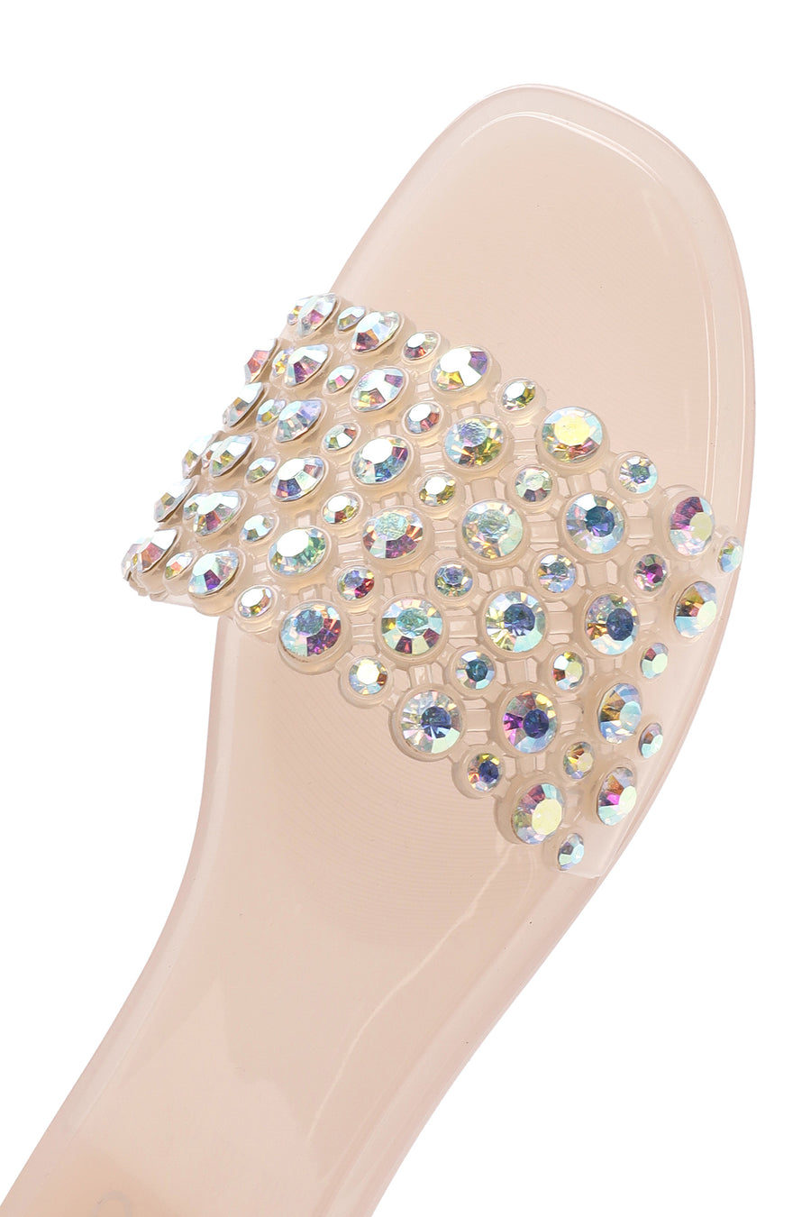Women's Beige Stone Jelly Slippers