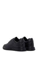 Erkek Siyah Bağcıklı Deri Casual Sneaker | Derimod