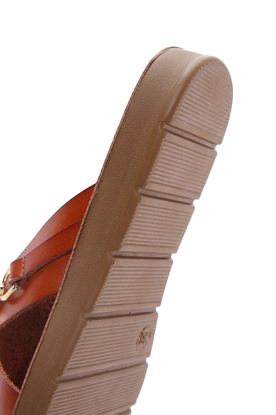 Women's Tan Flat Slippers