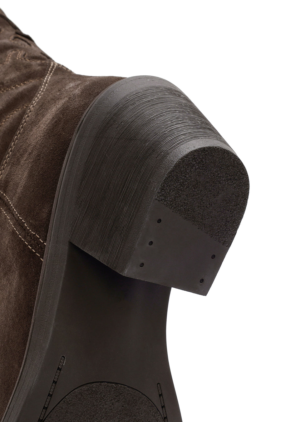 Woman Brown Short Chunky Heeled Suede Cowboy Boots