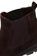 Male Brown Thick-Soled Suede Casual Chelsea Boots | Derimod
