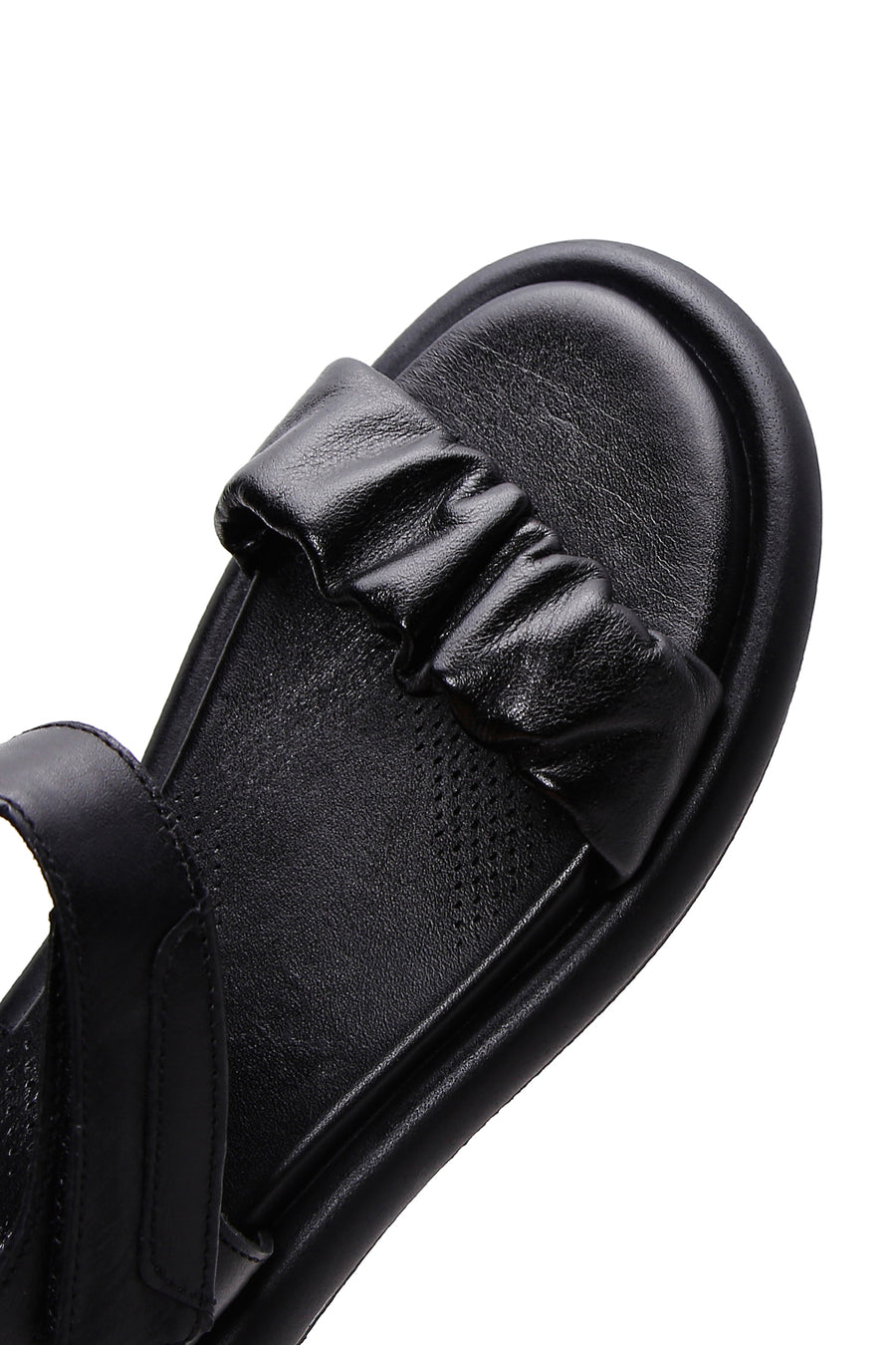 Kadın Siyah Deri Comfort Sandalet