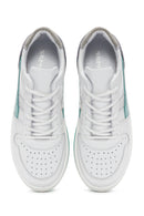 Women's White Lace-Up Leather Sneaker | Derimod