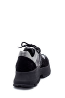 Women's Leather Suede Detail Sneaker | Derimod