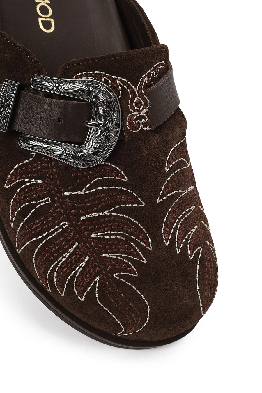 Woman Brown Open-Back Suede Slipper