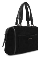 Women's Black Long Strap Suede Handbag | Derimod