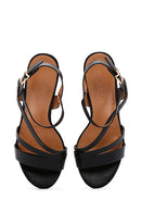 Women's Black Ankle Strap Heeled Sandals | Derimod