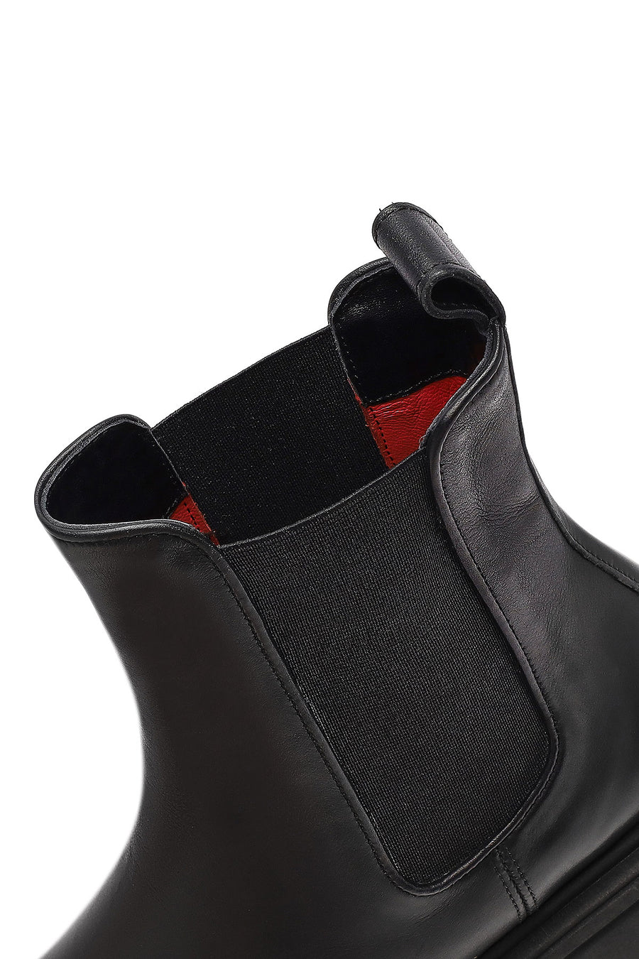 Woman Black Leather Chelsea Boots