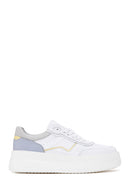 Women's White Leather Thick Soled Sneaker | Derimod