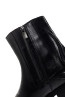 Women's Black Leather Heeled Cowboy Boots | Derimod