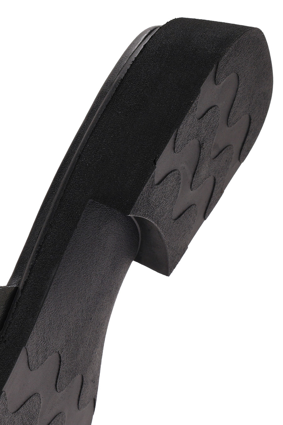Women's Black Buckle Leather Slippers
