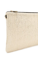 Women's Gold Long Chain Strap Straw Clutch Bag | Derimod