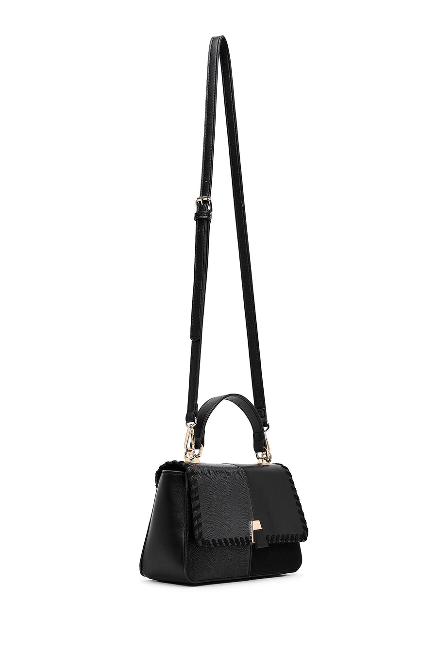 Woman Black Long-Strap Shoulder Bag