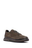 Men's Green Lace-Up Nubuck Leather Sneaker | Derimod