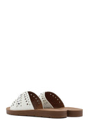 Women's White Stone Slippers | Derimod