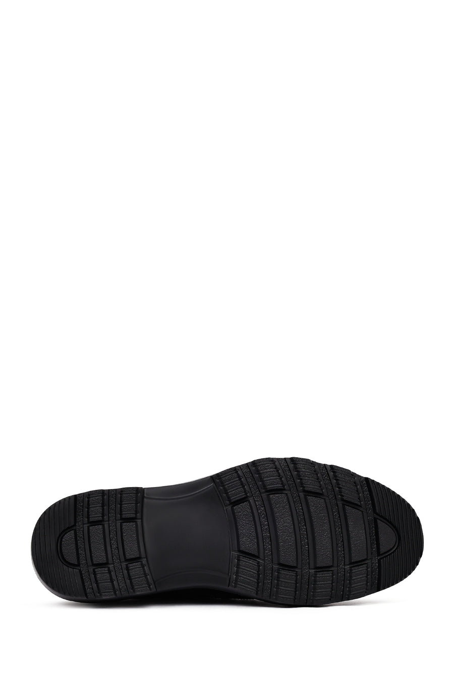 Men's Black Thick-Soled Leather Casual Shoes