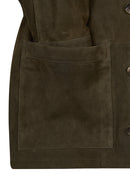 Ruiz Male Green Suede Leather Jacket | Derimod