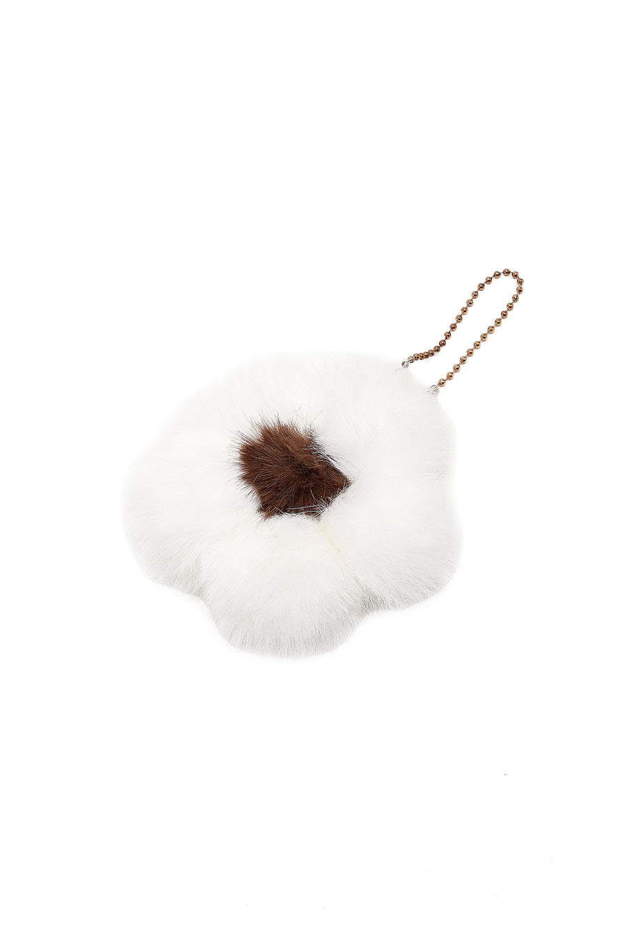 Woman Brown Long-Strap Accessorized Plush Shoulder Bag