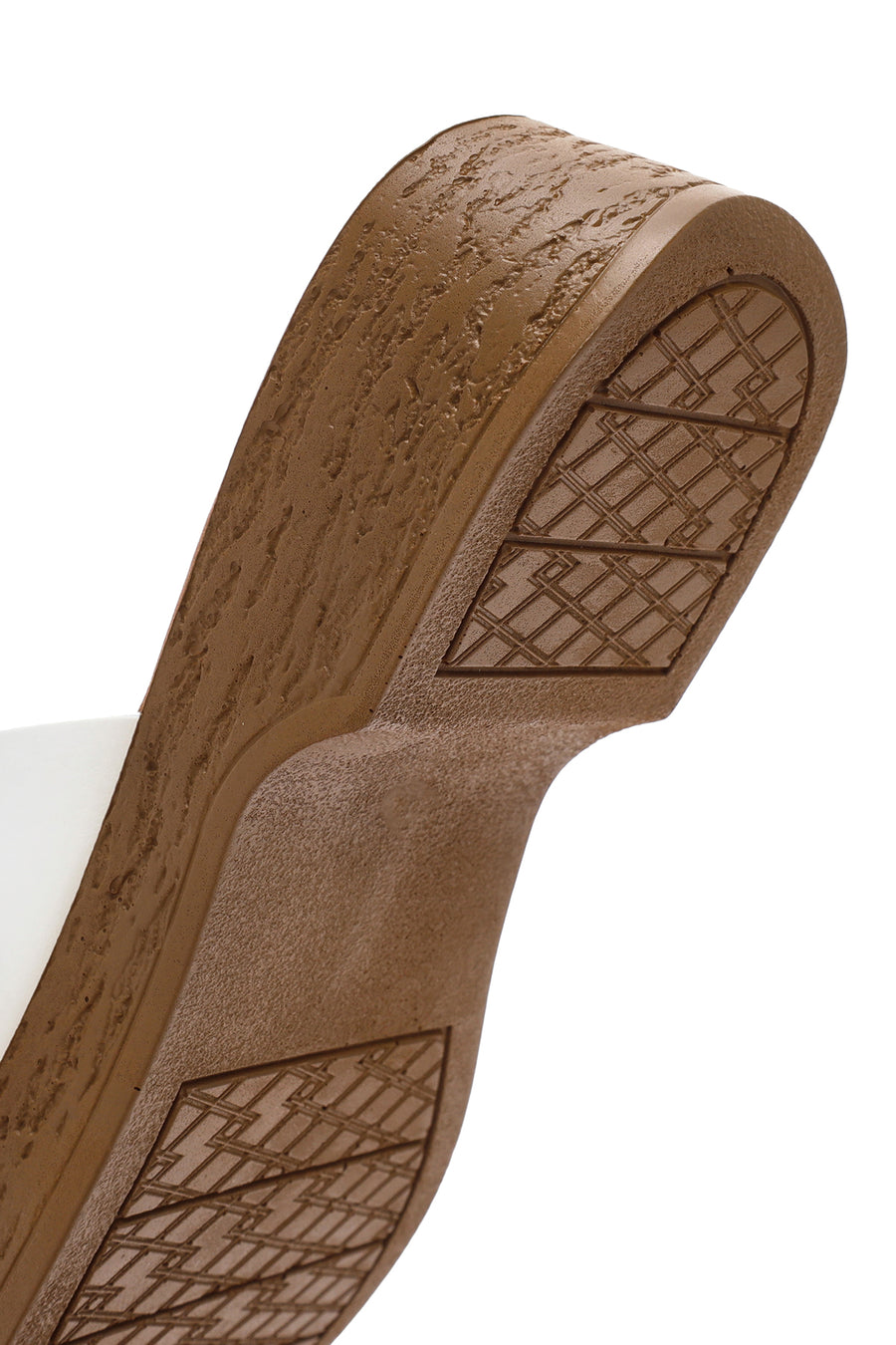 Women's White Buckle Leather Slippers