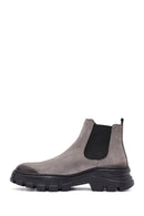 Men's Gray Nubuck Leather Chelsea Boots | Derimod