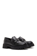 Women's Black Leather Loafer | Derimod