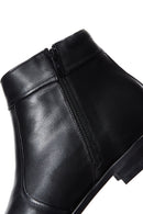 Men's Black Zippered Leather Classic Boots | Derimod