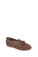 Woman Mink Tasselled Suede Loafer | Derimod