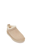 Woman Beige Suede Teddy Boots | Derimod