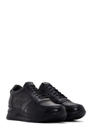 Women's Black Thick Sole Leather Casual Sneaker | Derimod