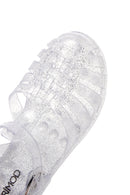 Women's White Transparent Jelly Flat Sandals | Derimod