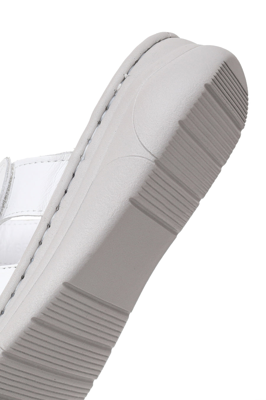 Woman White Wedge-Heel Leather Slipper