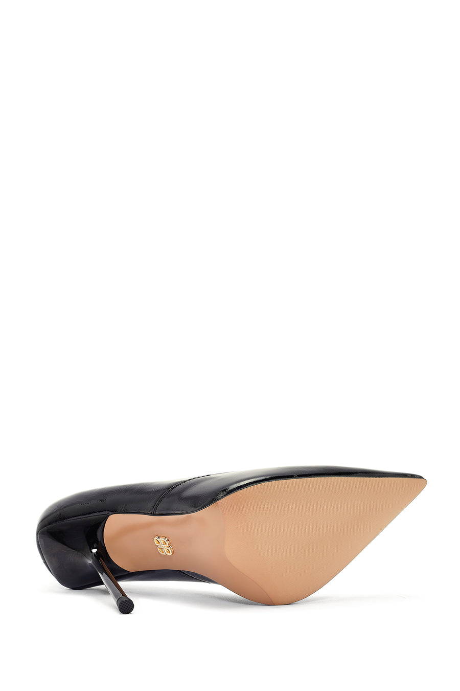 Women's Black High Thin Heel Leather Stiletto