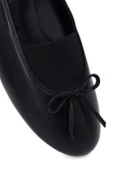 Woman Black Leather Ballet Flat | Derimod
