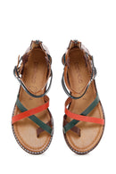 Kadın Çok Renkli Parmak Arası Deri Bodrum Sandaleti | Derimod